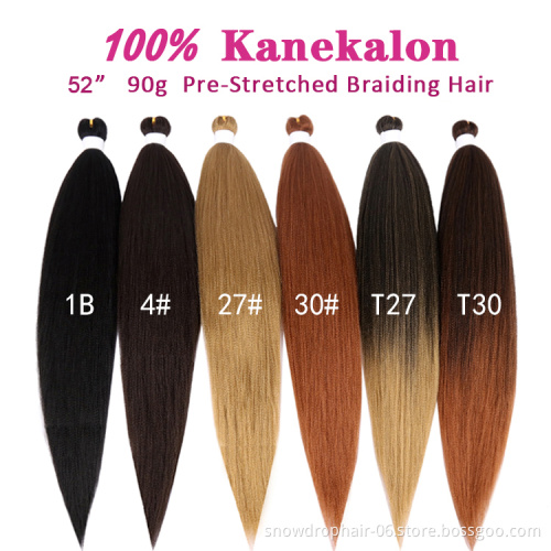 Julianna 3 Tone 4X 48 Long Traditional Braiding Ghana Ombre Yaki Pre-Stretched Braiding Hair Extensions